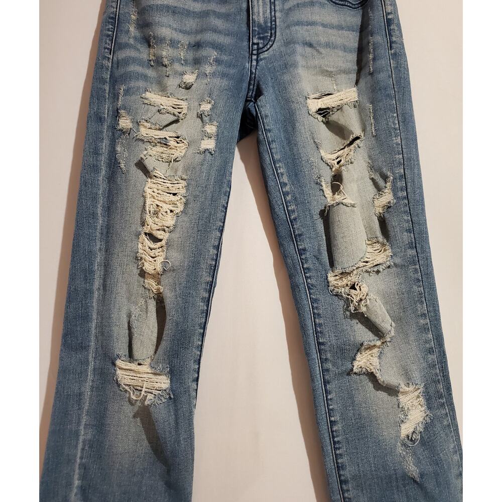KanCan Distressed Light Wash Mid Rise Skinny Jeans Womens Size 26 Ripped Grunge - Picture 5 of 11